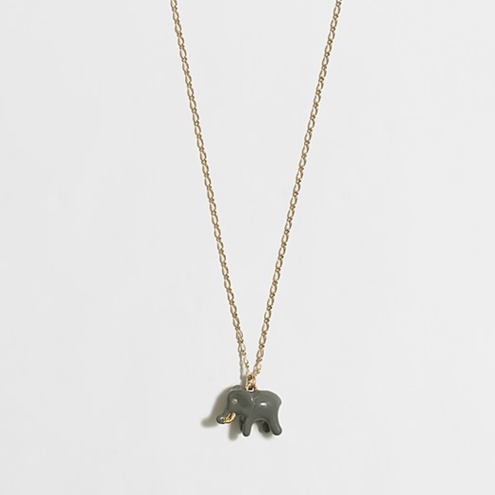 J. Crew Ceramic Elephant Charm Necklace